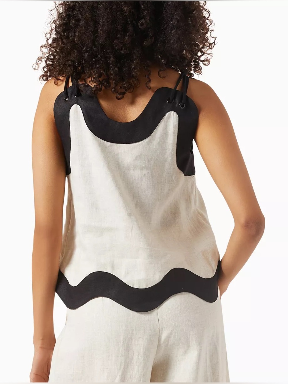 Staud renata corded strap linen top - Picture 2 of 7